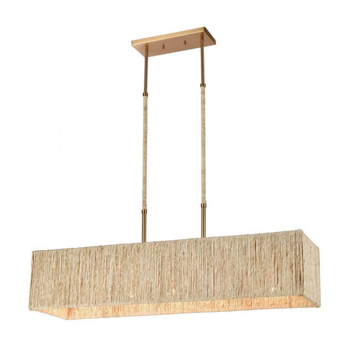 Elk Abaca 5 Light Linear Chandelier In Satin Model: 32414/5