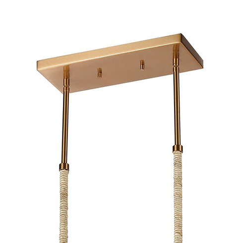 Elk Abaca 5 Light Linear Chandelier In Satin Model: 32414/5