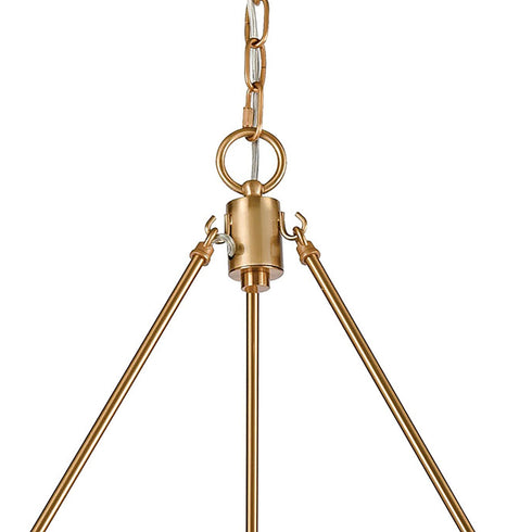 Elk Abaca 6 Light Chandelier In Satin Brass Model: 32415/6
