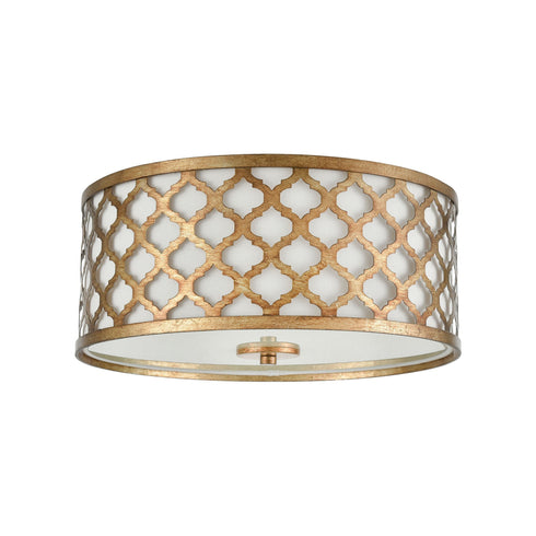 Elk Arabesque 2 Light Flush Mount In Bronze Gold Model: 75134/2