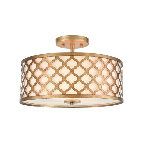Elk Arabesque 3 Light Semi Flush In Bronze Gold Model: 75135/3