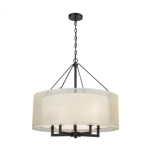 Elk Ashland 5 Light Chandelier In Matte Black Model: 46268/5