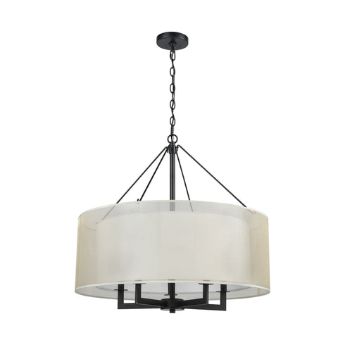 Elk Ashland 5 Light Chandelier In Matte Black Model: 46268/5