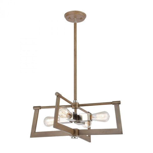 Elk Axis 4 Light Pendant In Light Wood Model: 55051/4