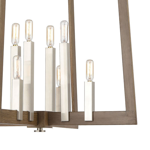 Elk Axis 8 Light Chandlier In Light Wood Model: 55054/8