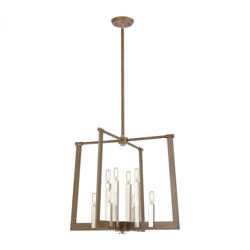 Elk Axis 8 Light Chandlier In Light Wood Model: 55054/8