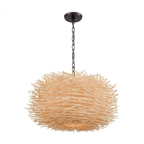Elk Bamboo Nest 3 Light Chandlier In Oil Rubbed Model: 10951/3