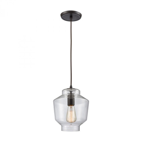 Elk Barrel 1 Light Mini Pendant In Oil Rubbed Model: 10905/1