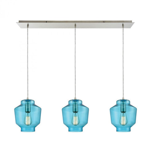 Elk Barrel 3 Light Linear Mini Pendant Fixture In Model: 10915/3LP