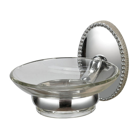 Elk Bathroom Soap Dish Holder In Chrome And Glass Model: 131-015