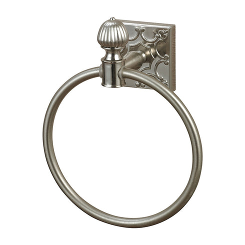 Elk Bathroom Towel Ring In Brushed Steel Model: 131-009
