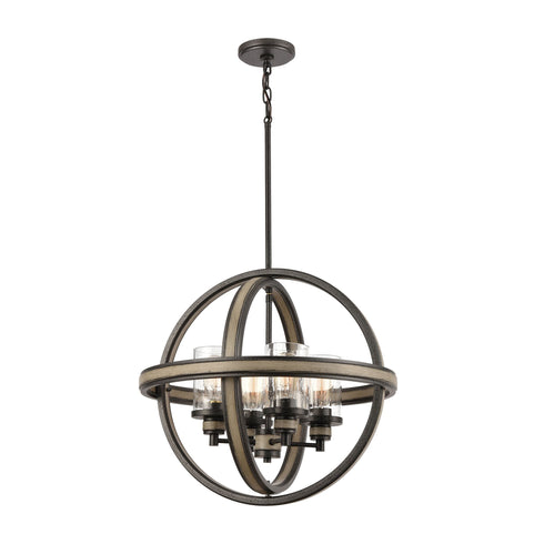 Elk Beaufort 4 Light Chandelier In Anvil Iron And Model: 89158/4