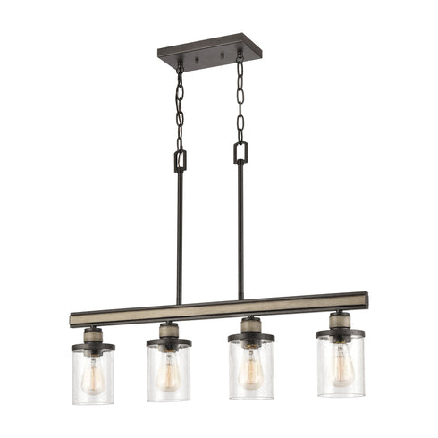 Elk Beaufort 4 Light Island Light In Anvil Iron Model: 89157/4