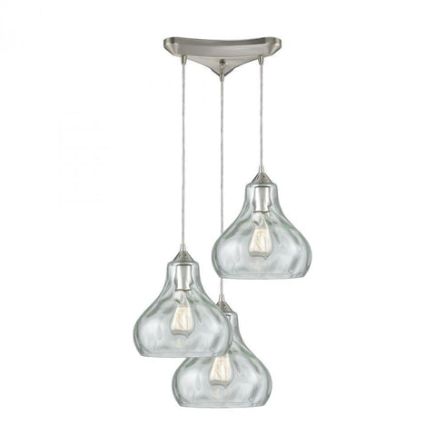 Elk Belmont 3 Light Triangular Pendant Fixture In Model: 25100/3