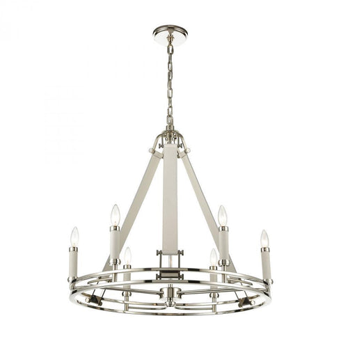 Elk Bergamo 6 Light Chandelier In Polished Nickel Model: 16352/6