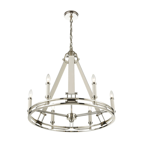 Elk Bergamo 6 Light Chandelier In Polished Nickel Model: 16352/6