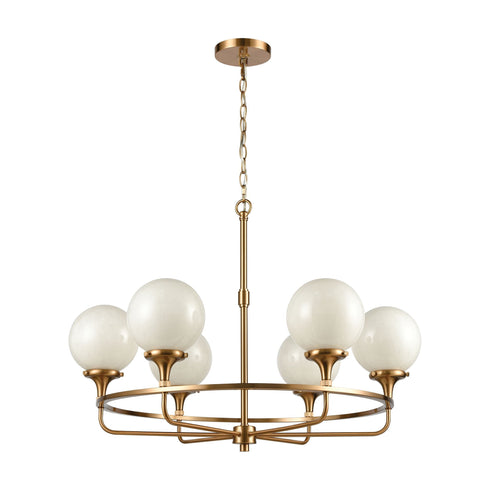 Elk Beverly Hills 6 Light Chandelier In Satin Model: 30146/6