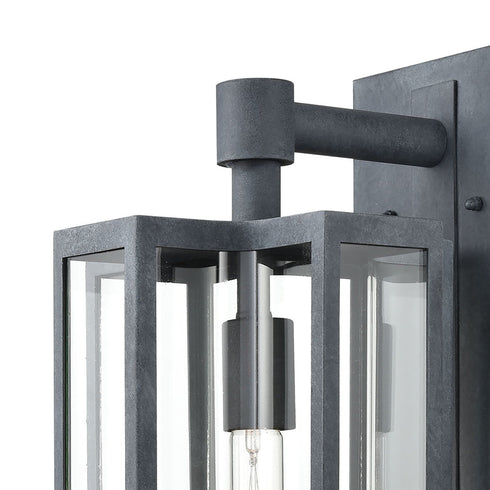 Elk Bianca 1 Light Sconce In Aged Zinc With Clear Model: 45165/1