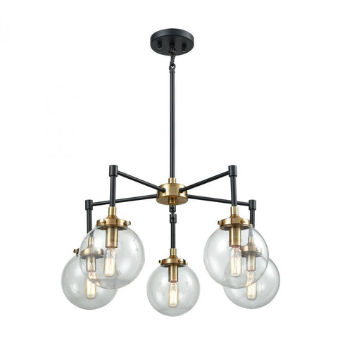 Elk Boudreaux 5 Light Chandelier In Matte Black Model: 14437/5