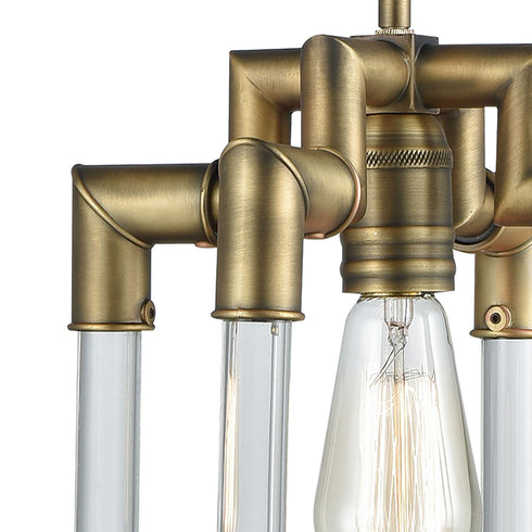 Elk Brandon 1 Light Mini Pendant In Classic Brass Model: 69204/1