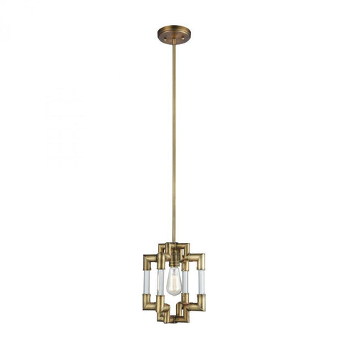 Elk Brandon 1 Light Mini Pendant In Classic Brass Model: 69204/1
