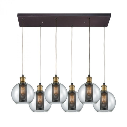 Elk Bremington 6 Light Rectangular Pendant Model: 14530/6RC