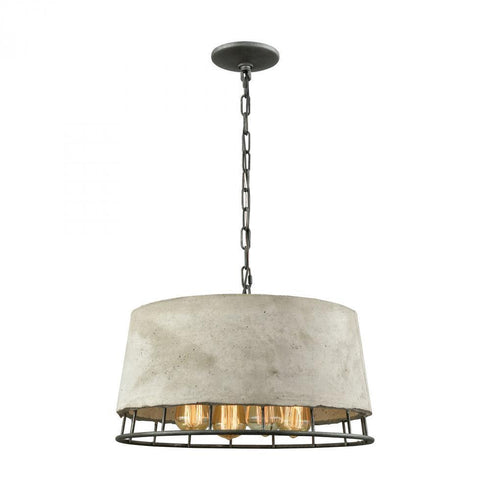 Elk Brocca 4 Light Chandelier In Silverdust Iron Model: 14319/4