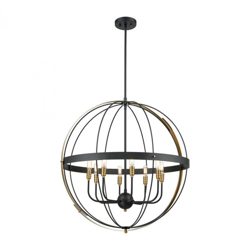 Elk Caldwell 8 Light Chandlier In Matte Black And Model: 15287/8