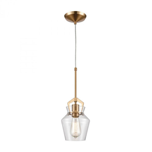 Elk Caliper 1 Light Mini Pendant In Satin Brass Model: 21171/1