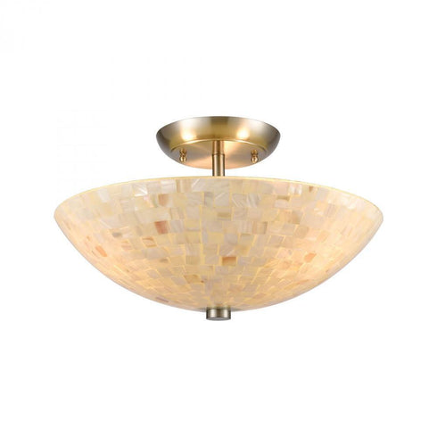Elk Capri 3 Light Semi Flush Mount In Satin Model: 10541/3