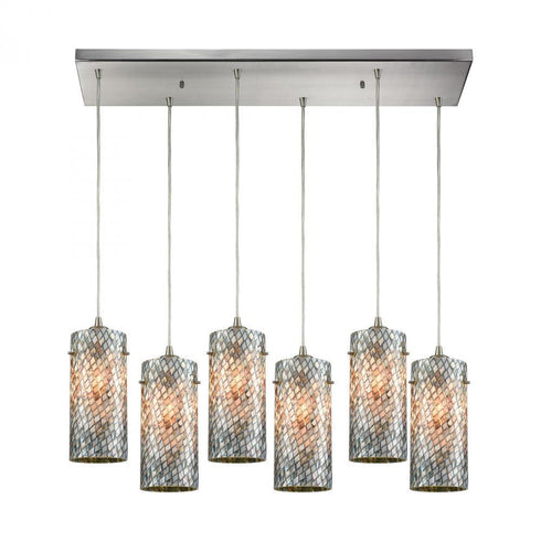 Elk Capri 6 Light Rectangular Pendant Fixture In Model: 10447/6RC