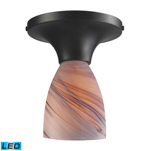 Elk Celina 1 Light Semi Flush In Dark Rust With Model: 10152/1DR-CR-LED