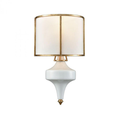 Elk Ceramique 1 Light Sconce In White And Antique Model: 33050/1