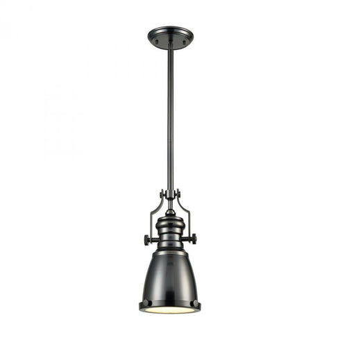 Elk Chadwick 1 Light Mini Pendant In Black Nickel Model: 66609-1