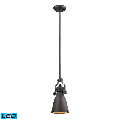 Elk Chadwick 1 Light Mini Pendant In Oiled Bronze Model: 66139-1-LED