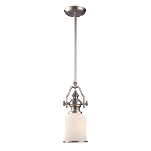 Elk Chadwick 1 Light Mini Pendant In Satin Nickel Model: 66122-1