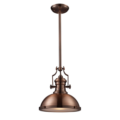 Elk Chadwick 1 Light Pendant In Antique Copper Model: 66144-1