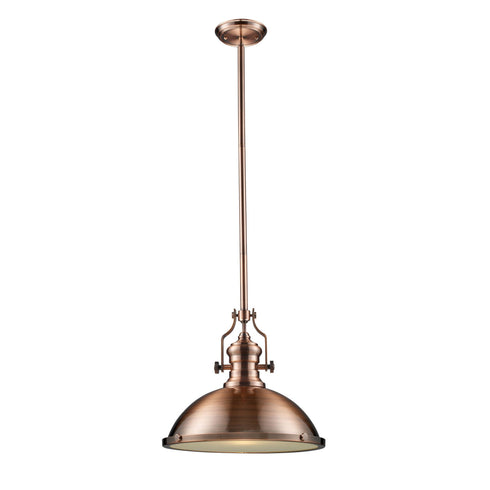 Elk Chadwick 1 Light Pendant In Antique Copper Model: 66148-1