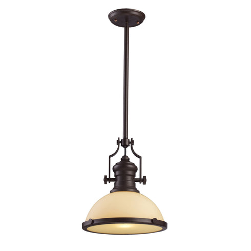 Elk Chadwick 1 Light Pendant In Oiled Bronze With Model: 66133-1