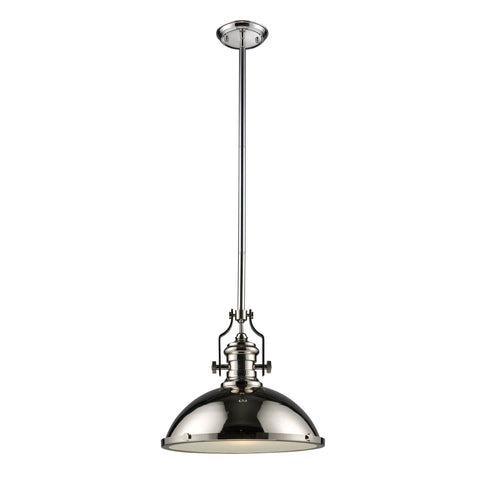 Elk Chadwick 1 Light Pendant In Polished Nickel Model: 66118-1