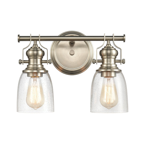 Elk Chadwick 2 Light Vanity Light In Satin Nickel Model: 66625-2