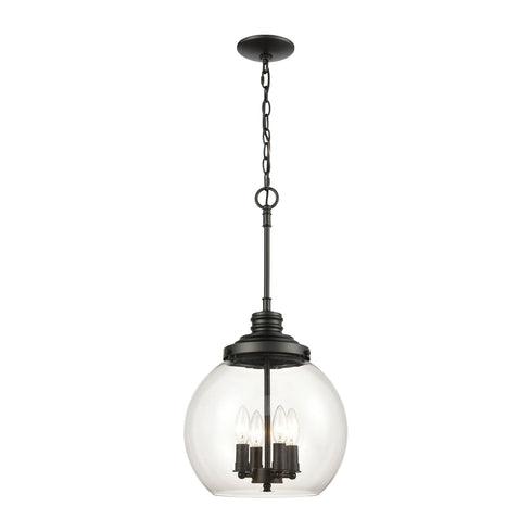 Elk Chandra 4 Light Pendant In Matte Black With Model: 46814/4