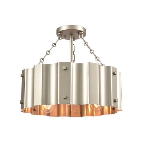 Elk Clausten 3 Light Semi Flush In Matte Nickel Model: 89056/3