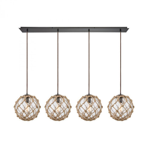 Elk Coastal Inlet 4 Light Linear Pendant Fixture Model: 10715/4LP