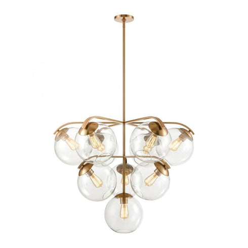 Elk Collective 10 Light Chandelier In Satin Brass Model: 32354/10