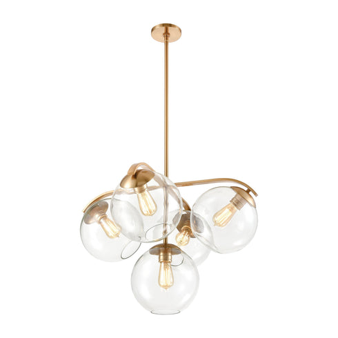 Elk Collective 5 Light Chandelier In Satin Brass Model: 32353/5