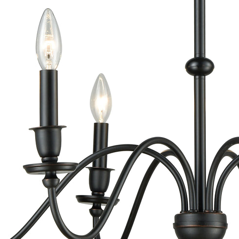 Elk Collins 6 Light Chandelier In Matte Black Model: 81274/6