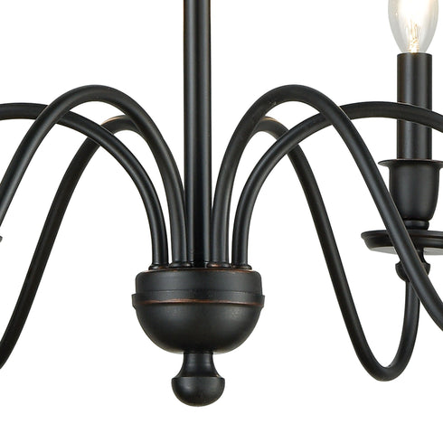 Elk Collins 6 Light Chandelier In Matte Black Model: 81274/6