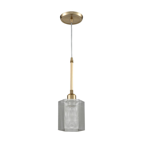 Elk Compartir 1 Light Mini Pendant In Satin Brass Model: 21112/1