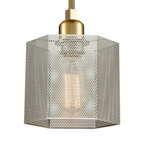Elk Compartir 1 Light Mini Pendant In Satin Brass Model: 21112/1